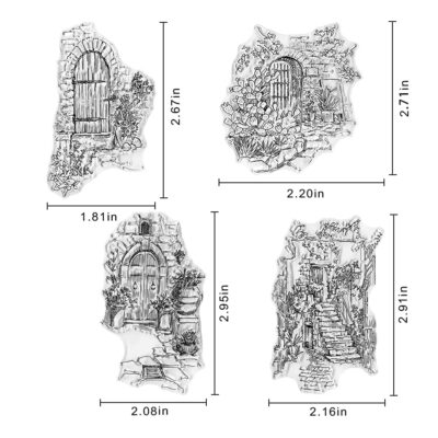 4 Styles Garden Doors Clear Stamps for Card Making Decoration DIY Scrapbooking, Flower Gar - Image 2