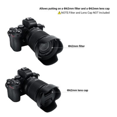 Lens Hood for NIKKOR Z DX 18-140mm F3.5-6.3 VR Lens, Reversible Lens Shade Replace Nikon H - Image 2