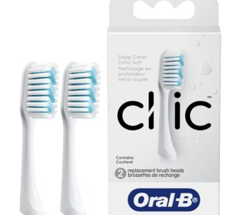 Oral-B Clic Toothbrush Replacement Brush Heads, Deep Clean, White, 2 Count