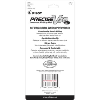 Pilot Precise V10 Retractable Rolling Ball Pens, Bold Point, 1.0 mm, Assorted, Pack Of 4 P - Image 3