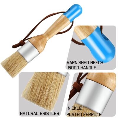 Boao 3 Pcs Chalk Paint Brushes Oval Paint Brush Chalk Paint Wax Brushes Bristle Paint Brus - Image 3