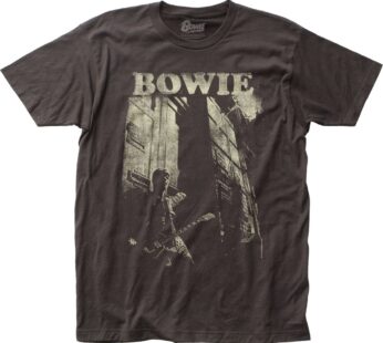 David Bowie Songwriter Musician Guitar Adult Fitted Jersey T-Shirt Tee Coal