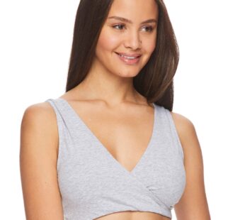 Lamaze womens Cotton Spandex Sleep for Nursing and Maternity Full Coverage Bra, Heather Gr