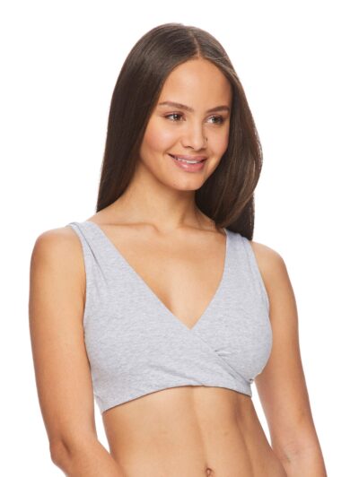 Lamaze womens Cotton Spandex Sleep for Nursing and Maternity Full Coverage Bra, Heather Gr