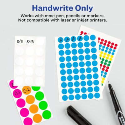 Avery Color-Coding Removable Labels, 3/4 Inch Round Labels, Assorted Neon Colors, Non-Prin - Image 4