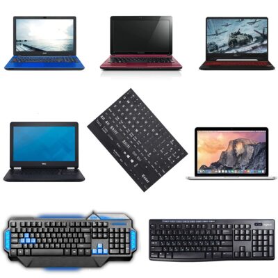 2 Pack Arabic Keyboard Stickers,Transparent Background Keyboard White Large Lettering Repl - Image 7