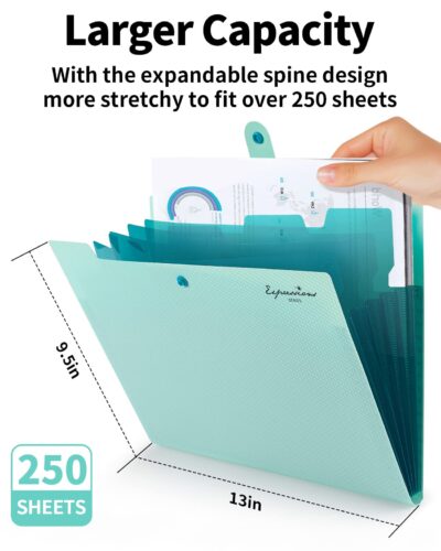 Sooez Expanding File Folder, Letter Size Accordion File Organizer, 5 Pocket Folders for Do - Image 3