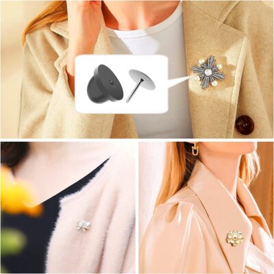 JANYUN 80 Pairs Rubber Blank Pin Backs Butterfly Clutch Backings Holder Tie Tacks Keepers - Image 6