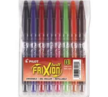 Pilot, FriXion Ball Erasable & Refillable Gel Ink Pens, Fine Point 0.7 mm, Pack of 8, Asso