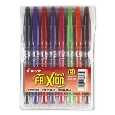 Pilot, FriXion Ball Erasable & Refillable Gel Ink Pens, Fine Point 0.7 mm, Pack of 8, Asso