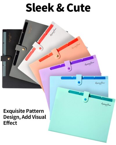 Sooez Expanding File Folder, Letter Size Accordion File Organizer, 5 Pocket Folders for Do - Image 2