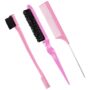 Geiserailie 3 Pcs Slick Back Hair Brush Set Bristle Hair Brush Edge Control Brush Teasing