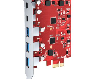 Inateck PCIe to USB 3.2 Gen 2 Extension Card with 5 Ports 8 Gbps Bandwidth,No External Pow