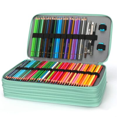Vomgomfom Colored Pencil Case - Large Capacity Colored Pencil Holder with Zipper Closure T - Image 4