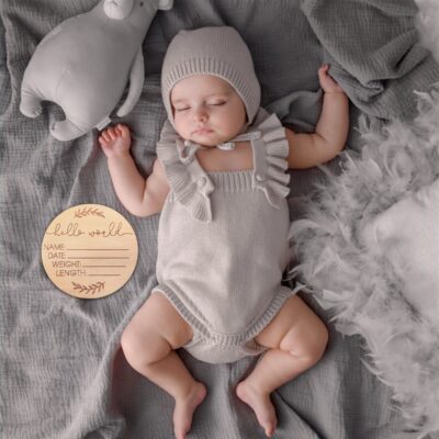 Wooden Baby Name Announcement Sign, Birth Announcement Sign, Hello World Newborn Sign for - Image 5