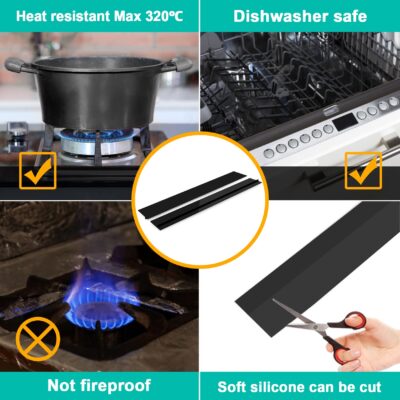 Gap Filler for Stove and Counter - Kitchen Stove Counter Gap Cover Silicone Gap Cover Betw - Image 5