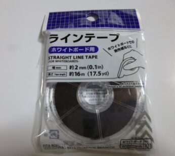 Daiso Japan Black Line Tape for Whiteboard 2mm x 16m