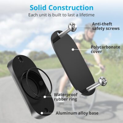 SUPMEGA Bike Mount for AirTag, Waterproof Protective Aluminum Alloy Holder Hides AirTag Un - Image 2