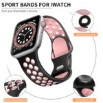 Lerobo Compatible with Apple Watch Band 41mm 40mm 38mm for Women Men,Soft Silicone Sport B - Image 8