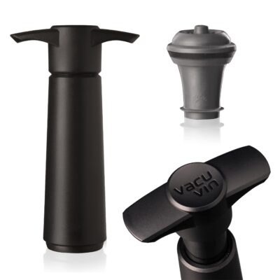 The Original Vacu Vin Wine Saver Pump and Wine Preserver with Vacu Vin Wine Stoppers Vacuu