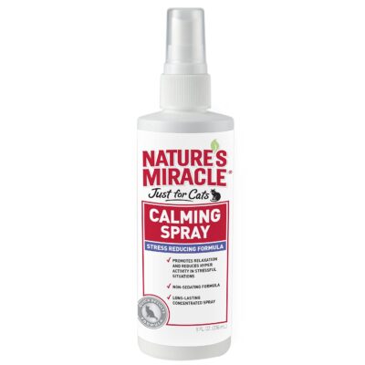 Nature's Miracle Just for Cats Calming Spray Stress Reducing Formula, 8-ounce (P-5780), Wh