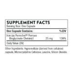 Thorne Research, Iron Bisglycinate, 60 Vegetarian Capsules THR-00345 - Image 2