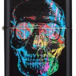 Zippo Colorful Skull Black Matte Pocket Lighter - Image 2