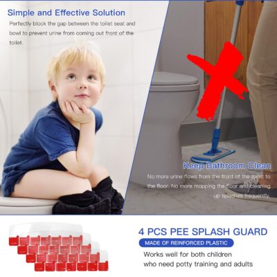 Tiga 4 Pcs Pee Guard for Toilet Seat, Potty Training Pee Splash Guard for Kids, Toilet Spl - Image 2