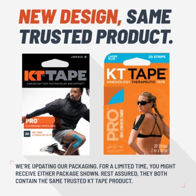 KT Tape, Pro Synthetic Kinesiology Athletic Tape, 20 Count, 10? Precut Strips, Hero Pink - Image 2
