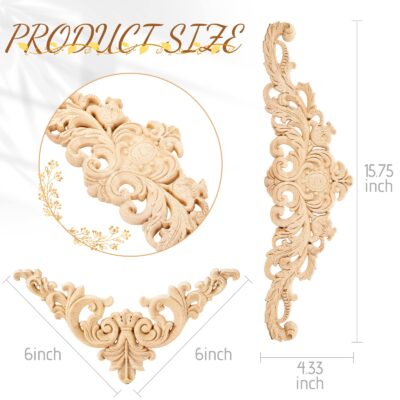 Wood Appliques Onlays Decorative Wood Applique DIY Wood Appliques and Onlays for Furniture - Image 2