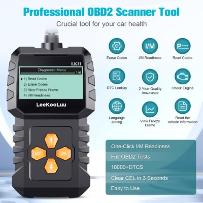 OBD2 Scanner Ease Setup Plug-Play: Clear Reset Engine Error Code Professional Code Reader - Image 2