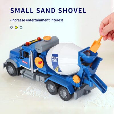 haomsj Big Cement Mixer Toy Truck with Lights Sounds and Working Parts, Friction Powered P - Image 2