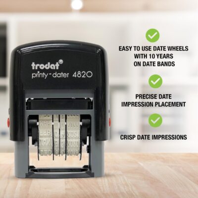 Trodat Printy 4820 Date Stamp, Self-Inking Stamp for Professional and Personal Application - Image 3