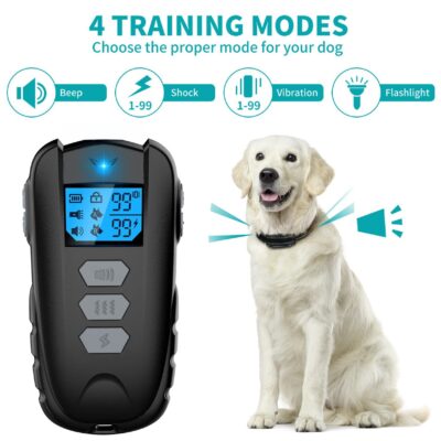 Asrcs Dog Training Collar with Remote, Waterproof Dog Collar with Beep Vibration Shock, Ad - Image 2