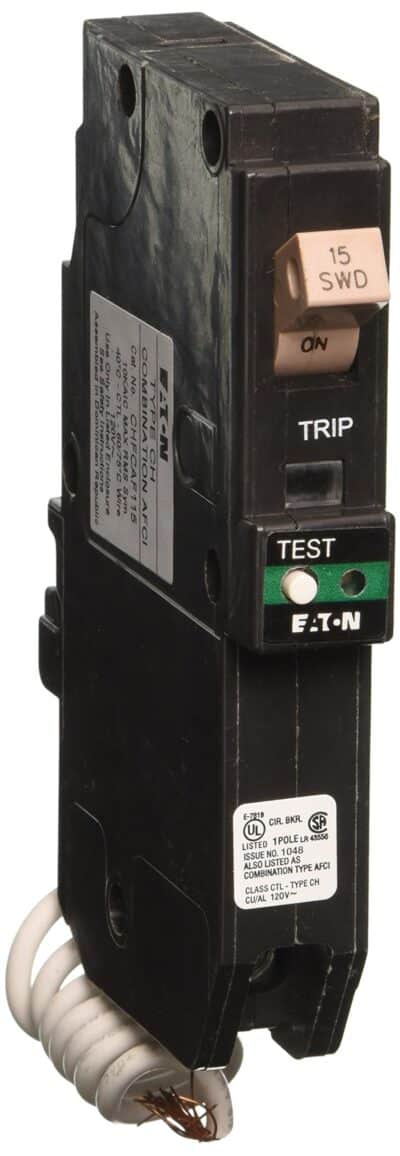 Eaton Corporation CHFCAF115 Single Pole Cutler Hammer Combo Arc Fault Circuit Breaker, 15-