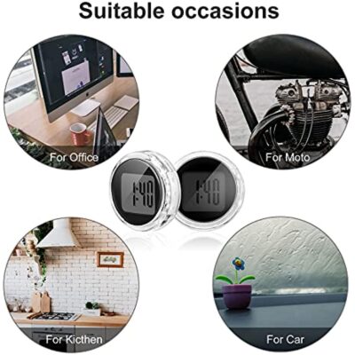 Frienda Mini Motorcycle Clocks Waterproof Stick-On Motorbike Mount Watch Digital Clocks fo - Image 7
