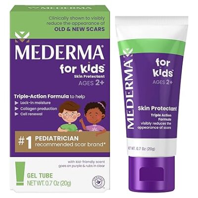 Mederma Scar Gel for Kids, Reduces the Appearance of Scars, 1 Pediatrician Recommended, Goes on Purple, Rubs in Clear, Kid Friendly, Grape Scent, 0.70 Oz