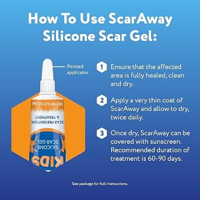 ScarAway Kids Silicone Scar Gel, 100% Medical-Grade, Helps Improve Size, Color & Texture of Hypertrophic & Keloid Scars on Face & Body from Injury, Burns & Surgery, Water Resistant, Clear, 6g - Image 5