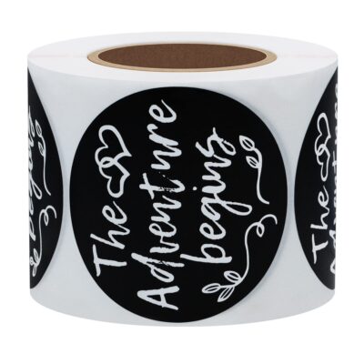 Hybsk The Adventure Begins Stickers -2 inch Round Stickers, for Craft Projects, Weddings a - Image 3