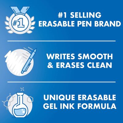 Pilot, FriXion Clicker Erasable Gel Pens, Fine Point 0.7 mm, Pack of 10, Assorted Colors - Image 4