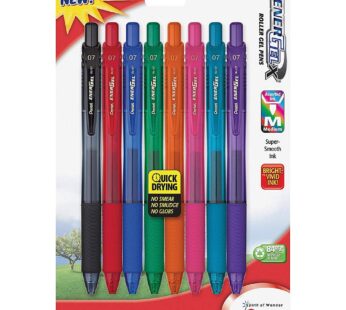 Pentel EnerGel-X Colors Retractable Liquid Gel Pen, 0.7mm, Metal Tip, Assorted Ink, 8 Coun