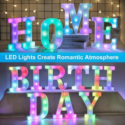 Glintee Light up Letters Led Marquee Letter Lights Color Changing Night Light Battery Powe - Image 6