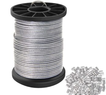Vinyl Coated Picture Hanging Wire 1.5mm Up to 150lbs,100 Feet(30.5M) Stainless Steel Pictu