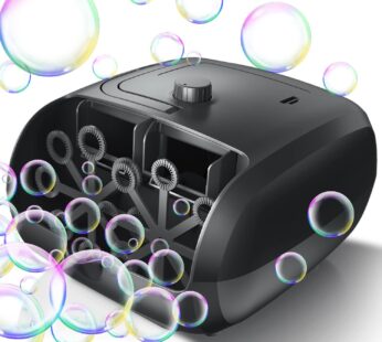 Bubble Machine – 16 Wands 8000+ Bubbles/min Bubble Machine for Kids and Toddlers – 14.2oz