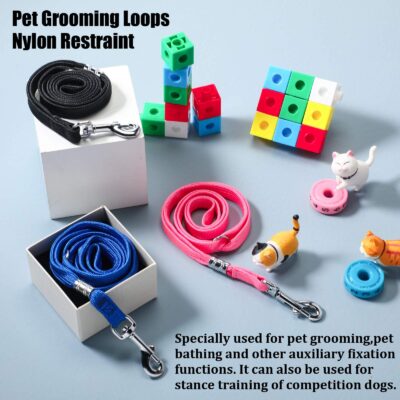 9 Pieces Pet Grooming Loops Nylon Restraint Noose Adjustable Fixed Dog Cat Safety Rope for - Image 6