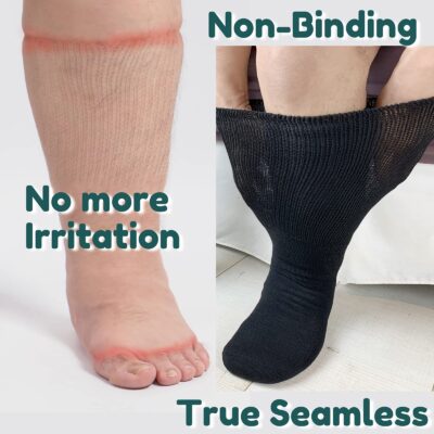 Gooi Extra Wide Socks for Swollen Feet Soft Stretch up to 30" Seniors Diabetics Men Women - Image 5
