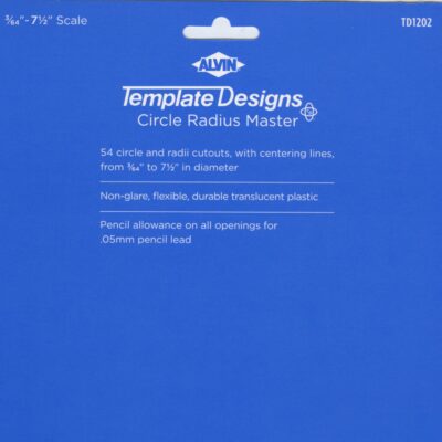 ALVIN Circle Radius Master Template TD1202, Template for Artists, Architects, Design and D - Image 4