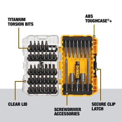 DEWALT Screwdriver Bit Set with Tough Case, 45-Piece (DW2166), Grey/Silver Screwdriving Se - Image 3