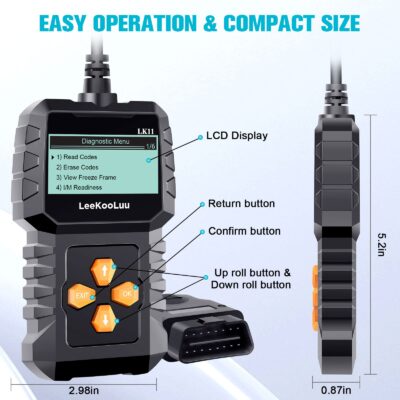 OBD2 Scanner Ease Setup Plug-Play: Clear Reset Engine Error Code Professional Code Reader - Image 8