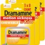 Dramamine Kids Chewable, Motion Sickness Relief, Grape Flavor, 8 Count, 3 Pack